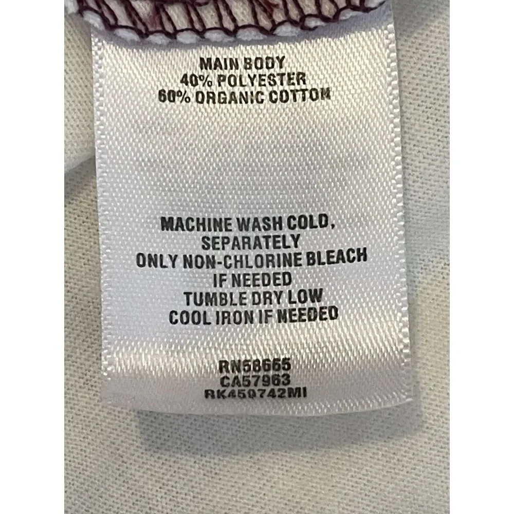 ABOUND Shirt Women Sm. Burgundy Ivory Split Sport Rhode Island Indiana State NEW